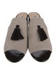 Karl Lagerfeld Suede Tassel Accents Slides