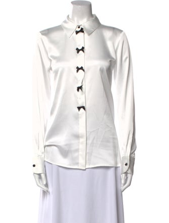 Karl Lagerfeld Long Sleeve Button-Up Top