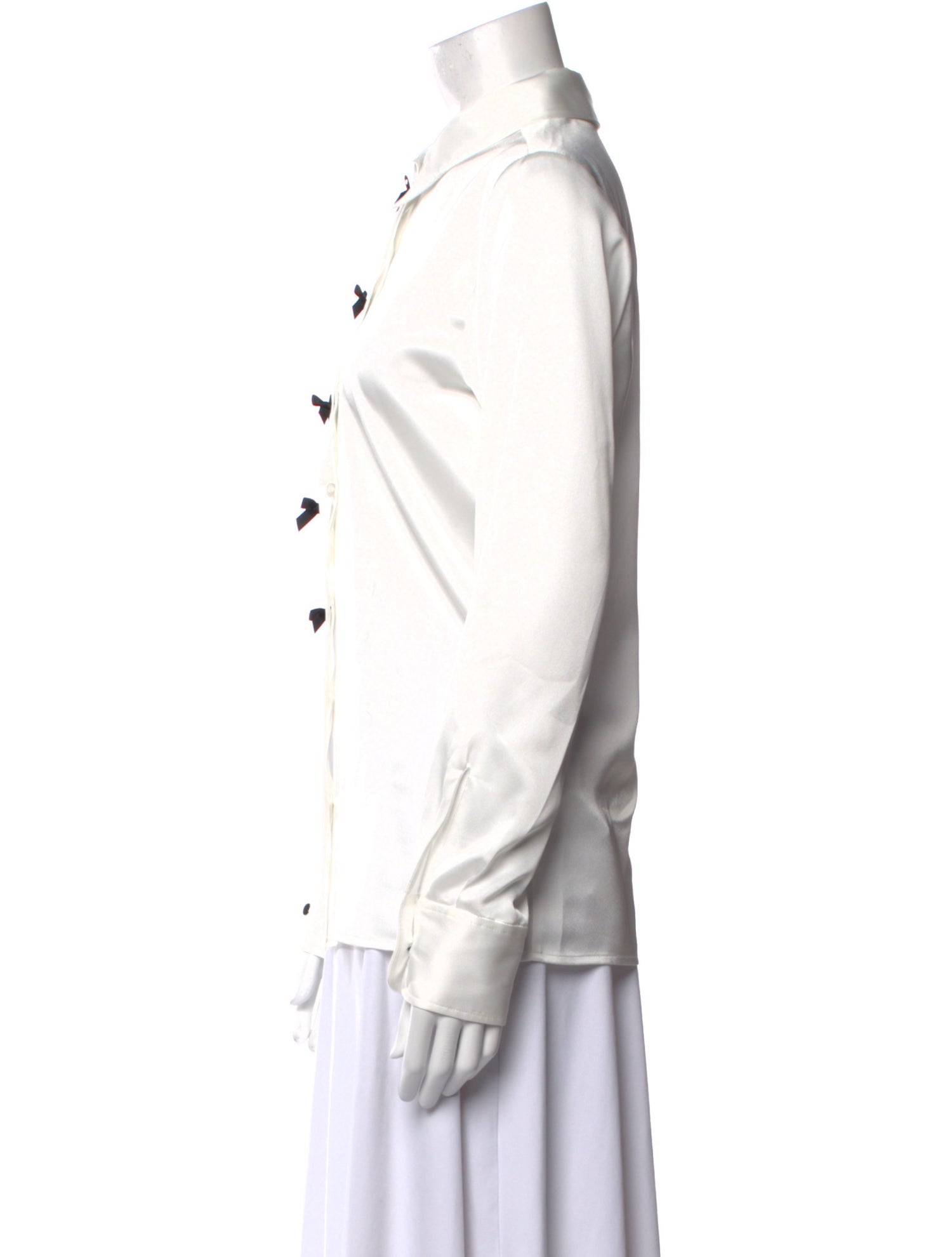 Karl Lagerfeld Long Sleeve Button-Up Top