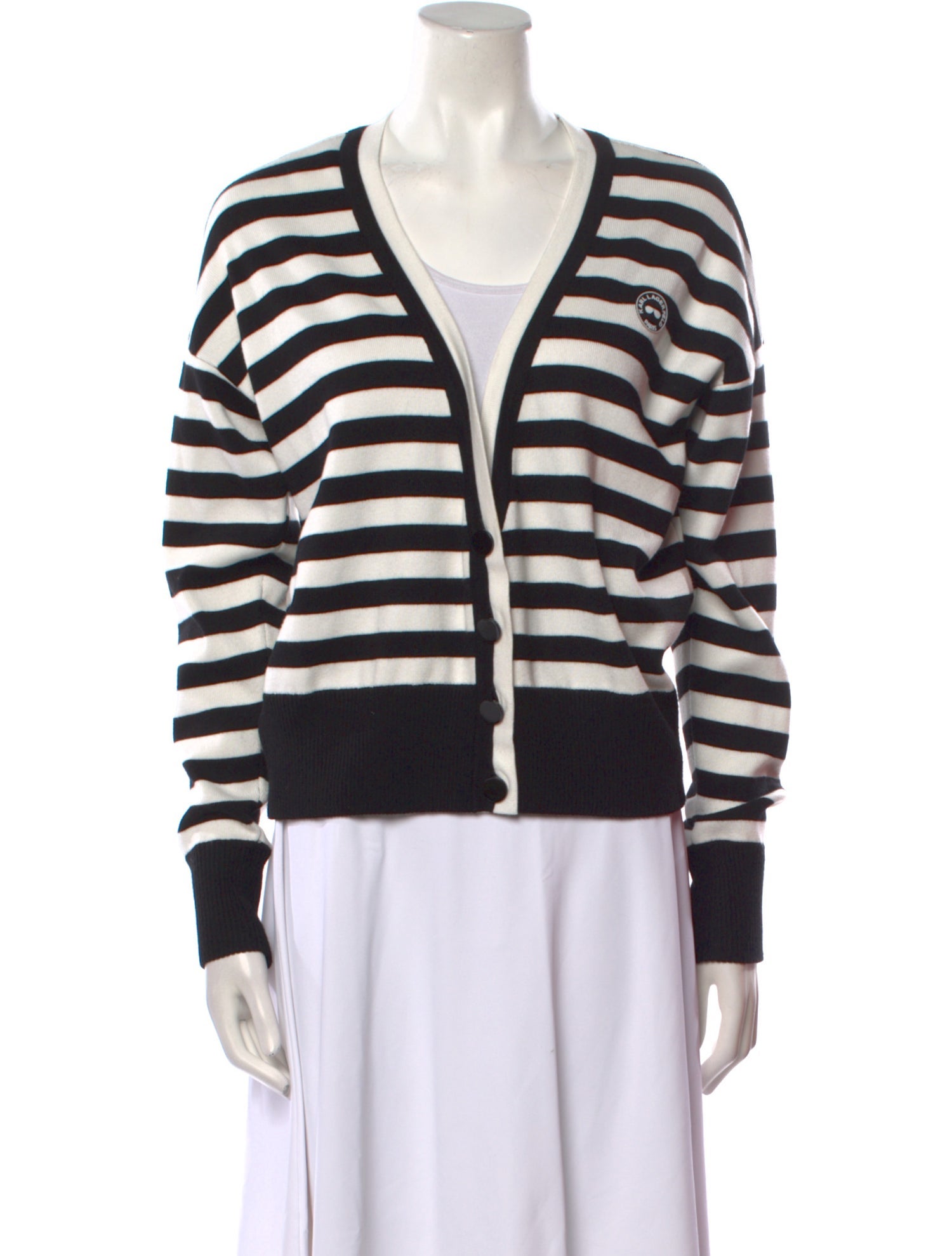 Karl Lagerfeld Striped V-Neck Sweater