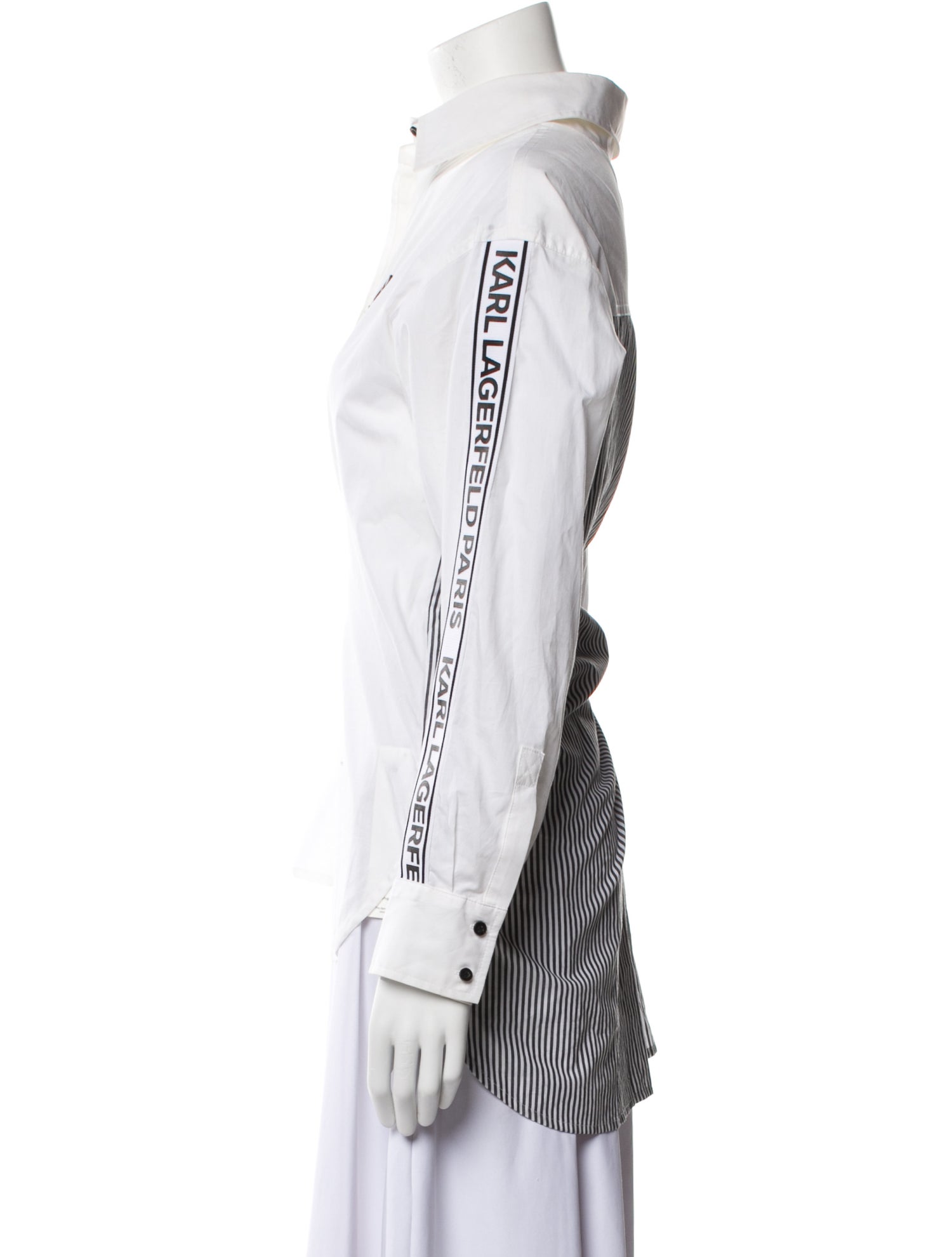 Karl Lagerfeld Long Sleeve Button-Up Top