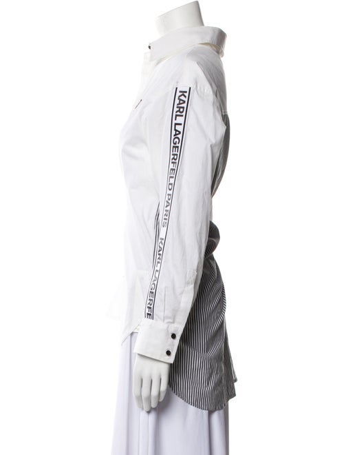 Karl Lagerfeld Long Sleeve Button-Up Top