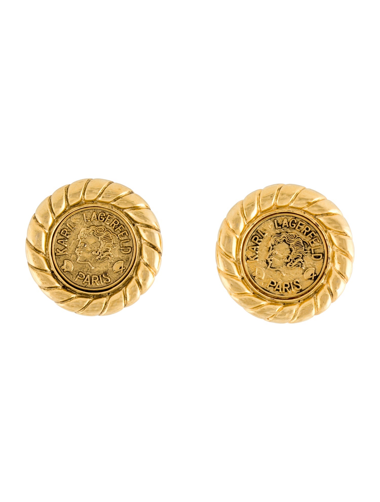 Karl Lagerfeld Logo Clip On Earrings