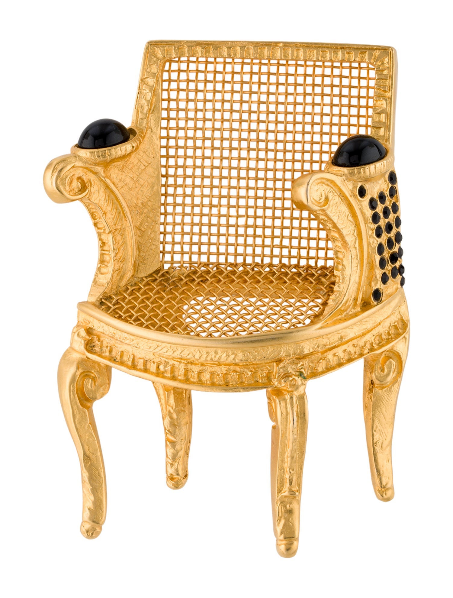 Karl Lagerfeld Vintage Resin & Crystal Chair Pin Brooch