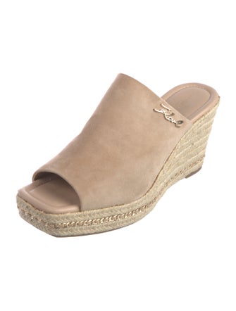 Karl Lagerfeld Suede Chain-Link Accents Espadrilles