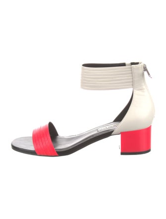 Karl Lagerfeld Leather Colorblock Pattern Sandals