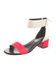 Karl Lagerfeld Leather Colorblock Pattern Sandals