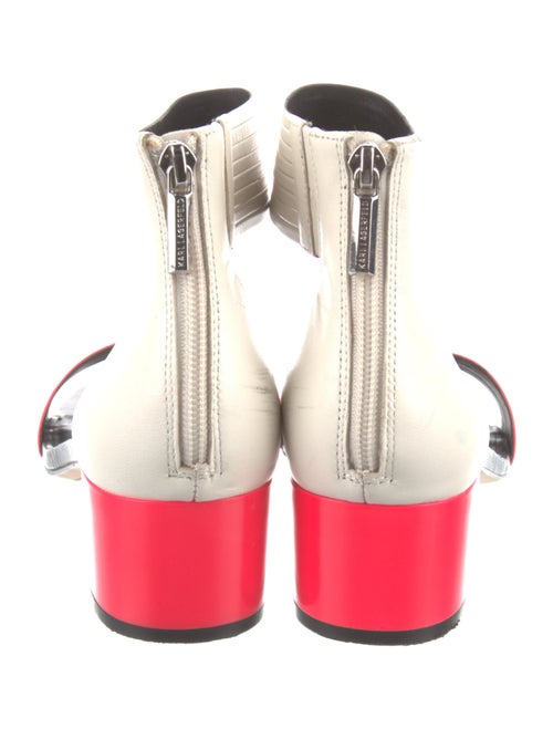 Karl Lagerfeld Leather Colorblock Pattern Sandals