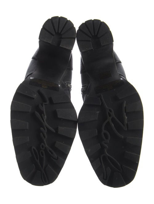 Karl Lagerfeld Leather Crystal Embellishments Lace-Up Boots