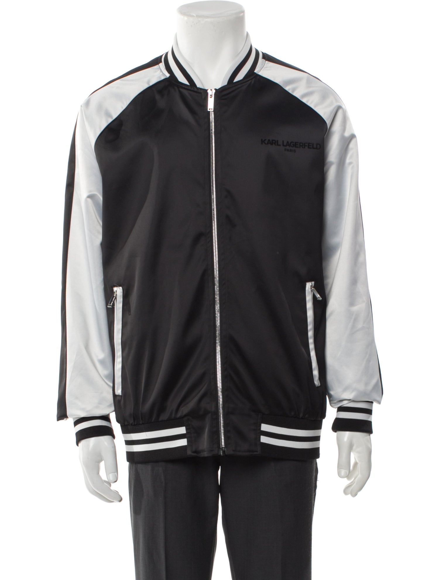 Karl Lagerfeld Striped Bomber Jacket