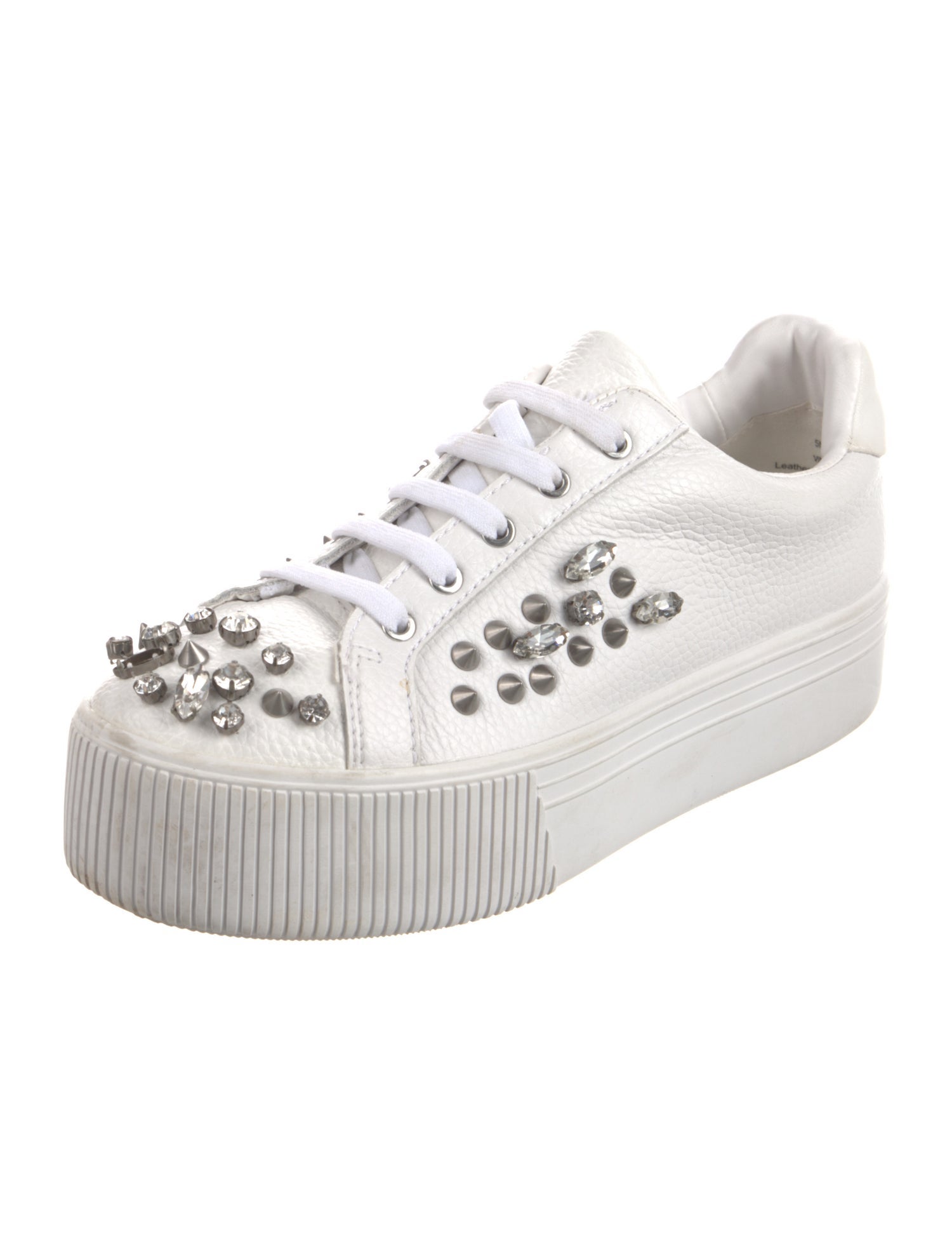 Karl Lagerfeld Leather Crystal Embellishments Sneakers