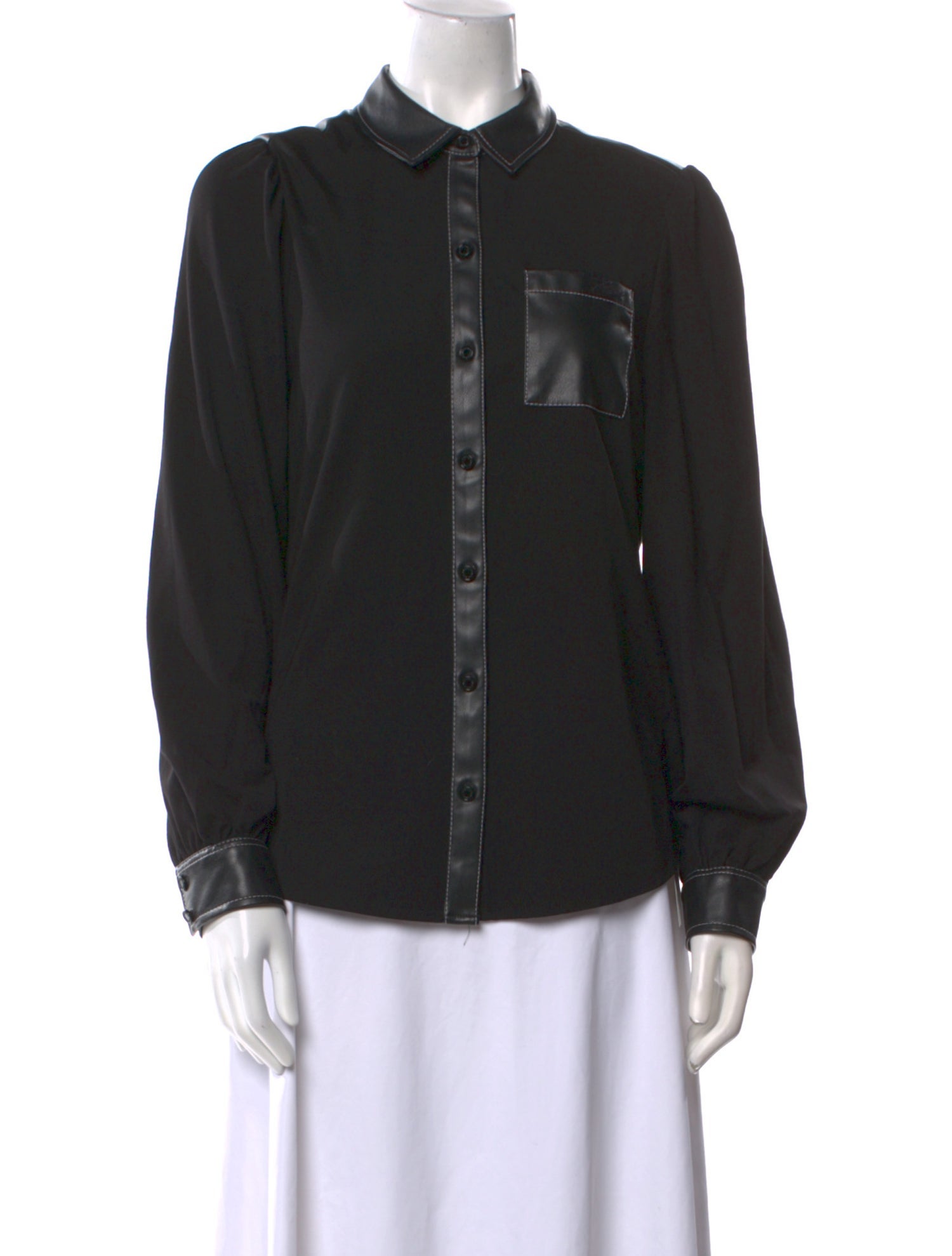 Karl Lagerfeld Long Sleeve Button-Up Top