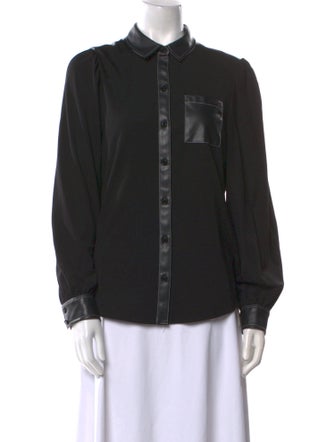 Karl Lagerfeld Long Sleeve Button-Up Top