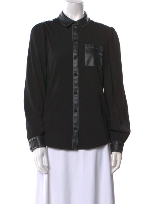 Karl Lagerfeld Long Sleeve Button-Up Top