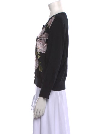Karl Lagerfeld Floral Print Scoop Neck Sweater