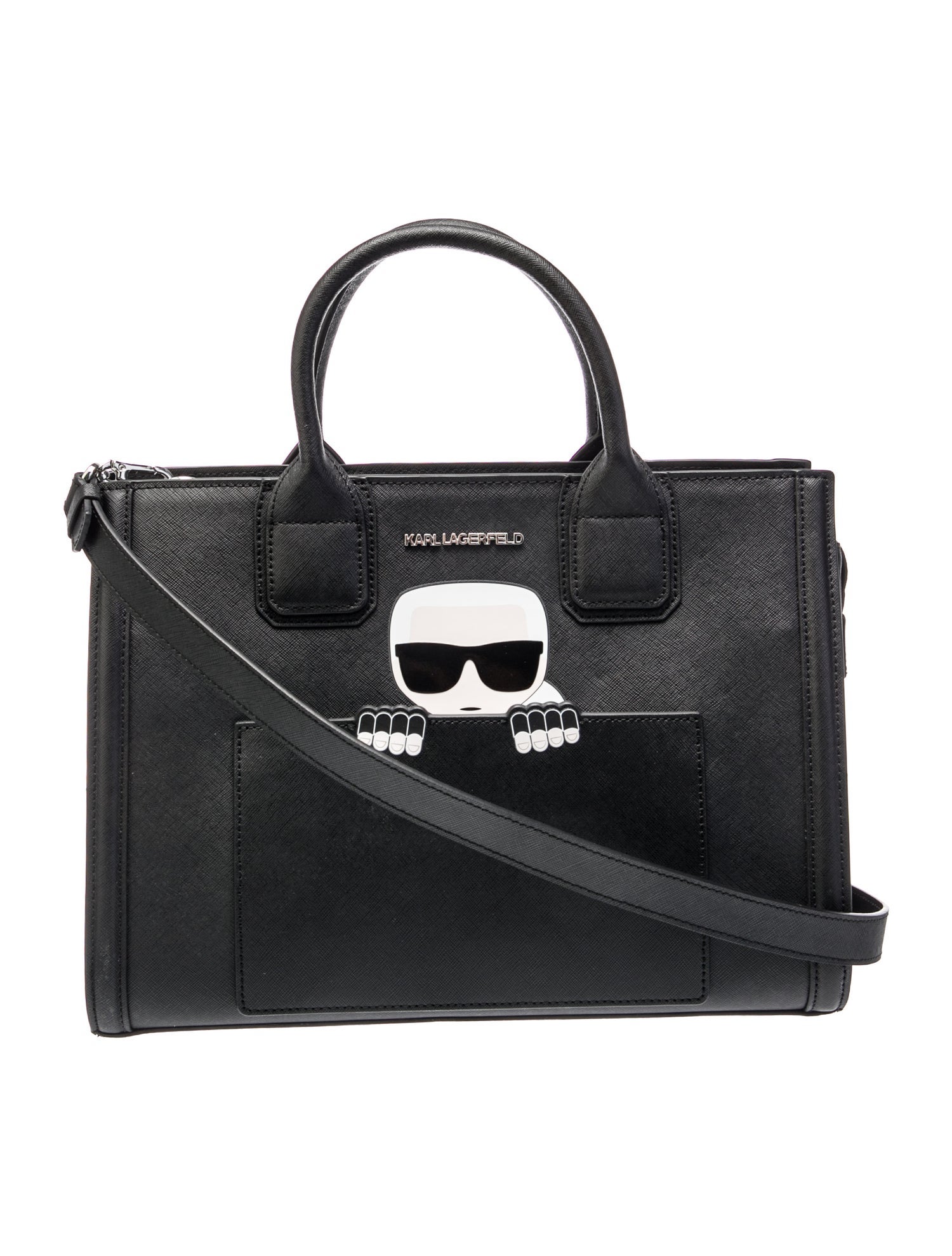 Karl Lagerfeld Saffiano Leather Top Handle Bag