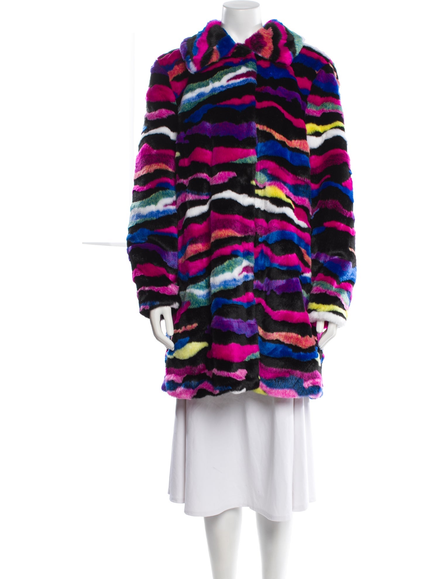 Karl Lagerfeld Printed Faux Fur Coat