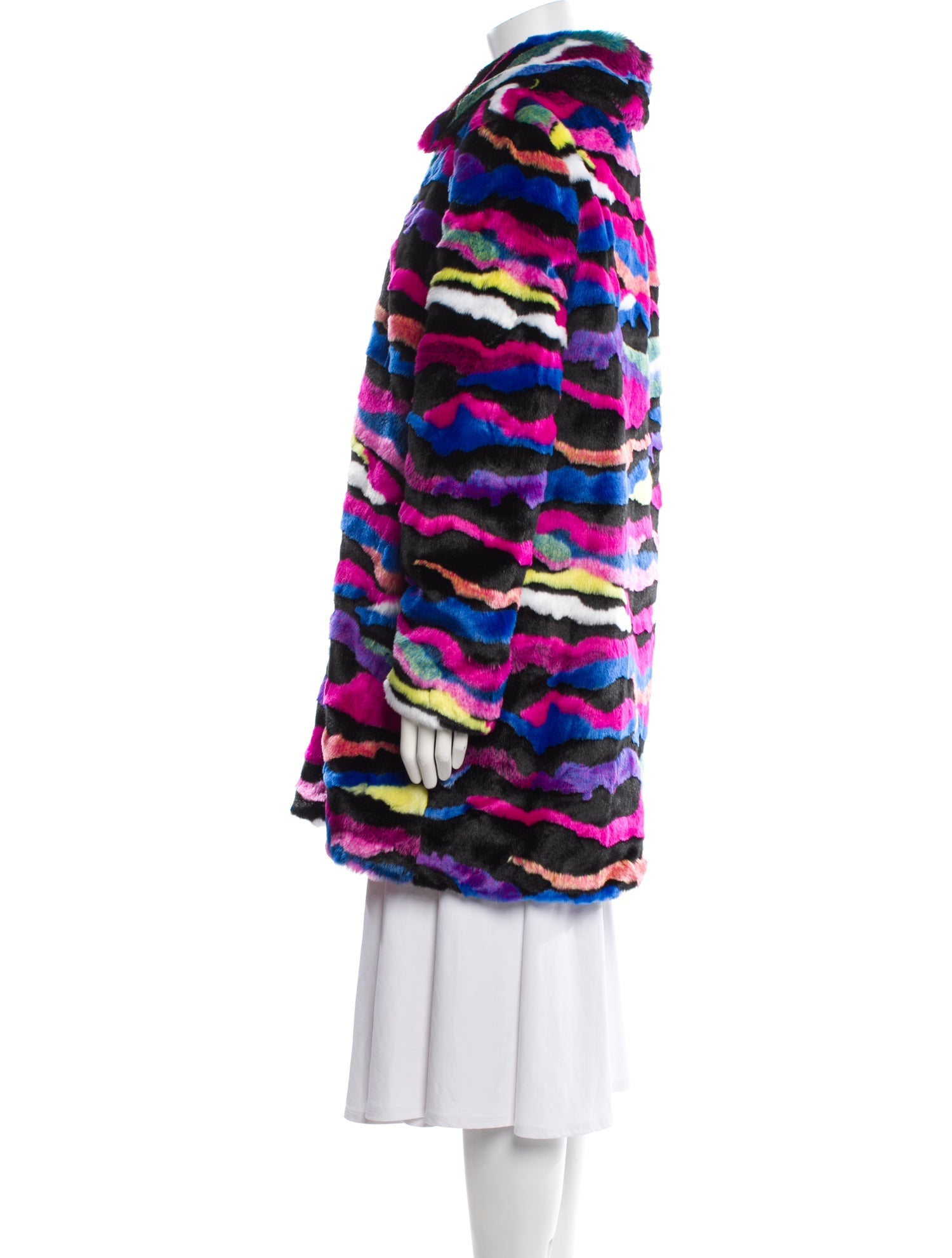 Karl Lagerfeld Printed Faux Fur Coat