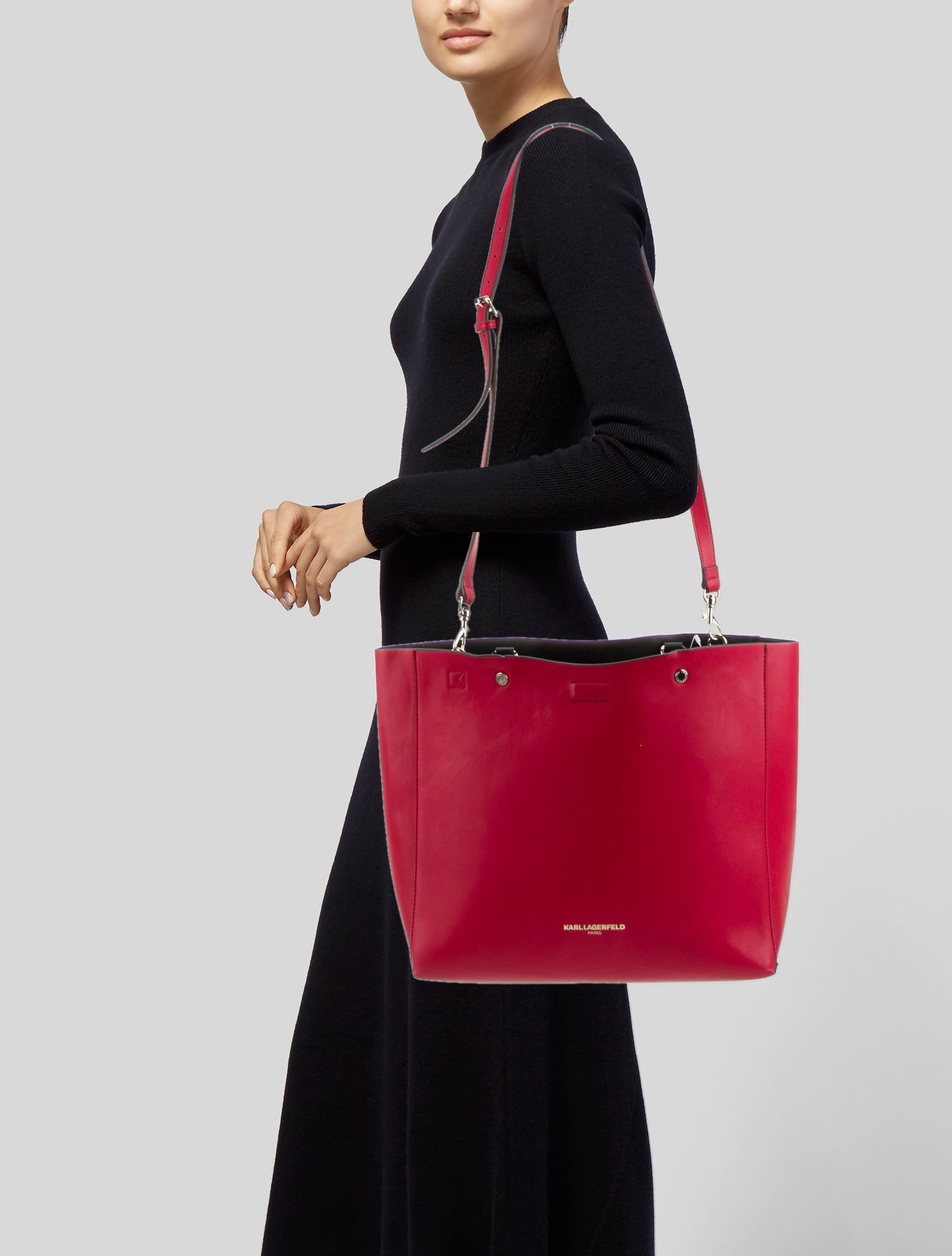 Karl Lagerfeld Leather Bucket Bag