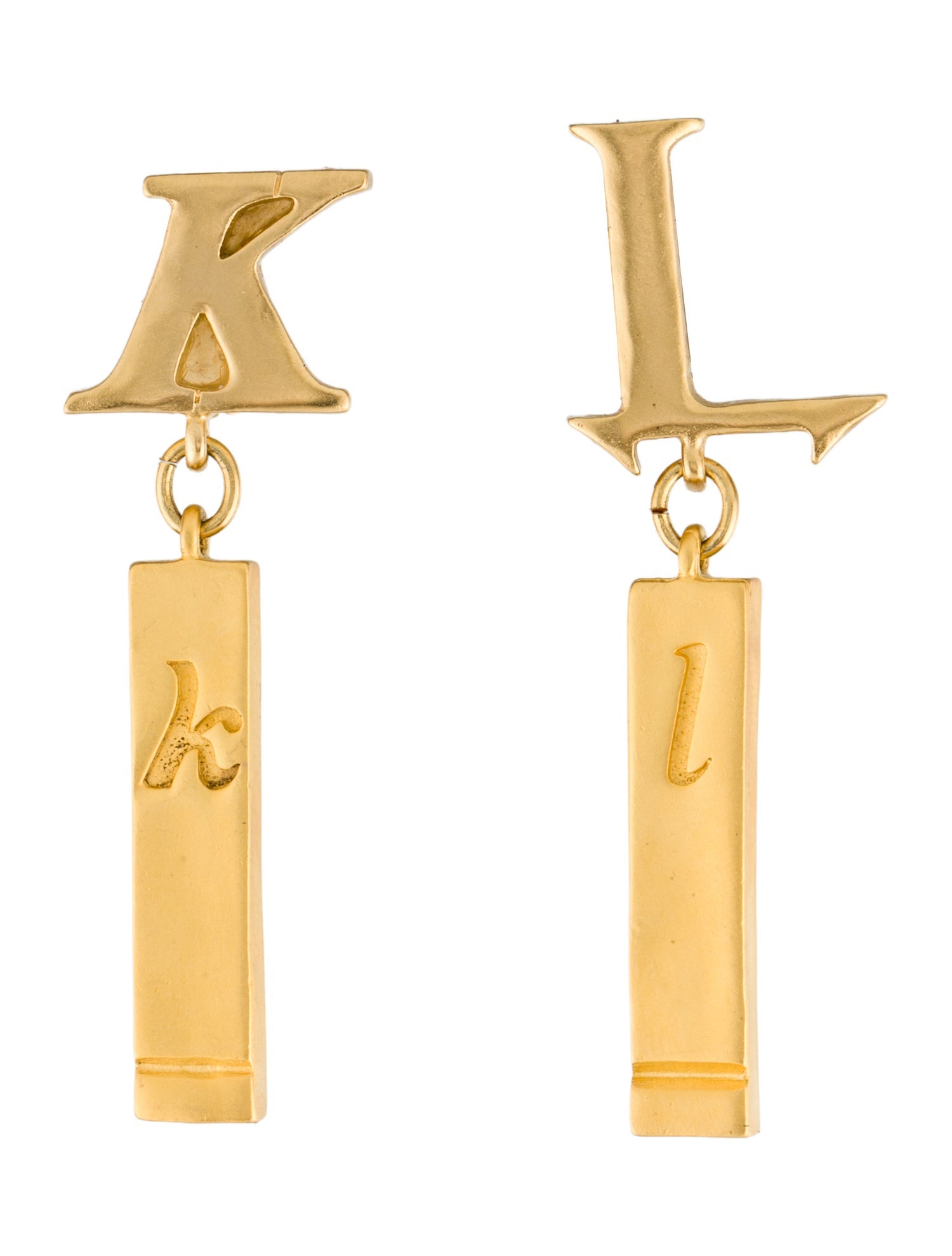 Karl Lagerfeld 'KL' Logo Drop Clip-On Earrings