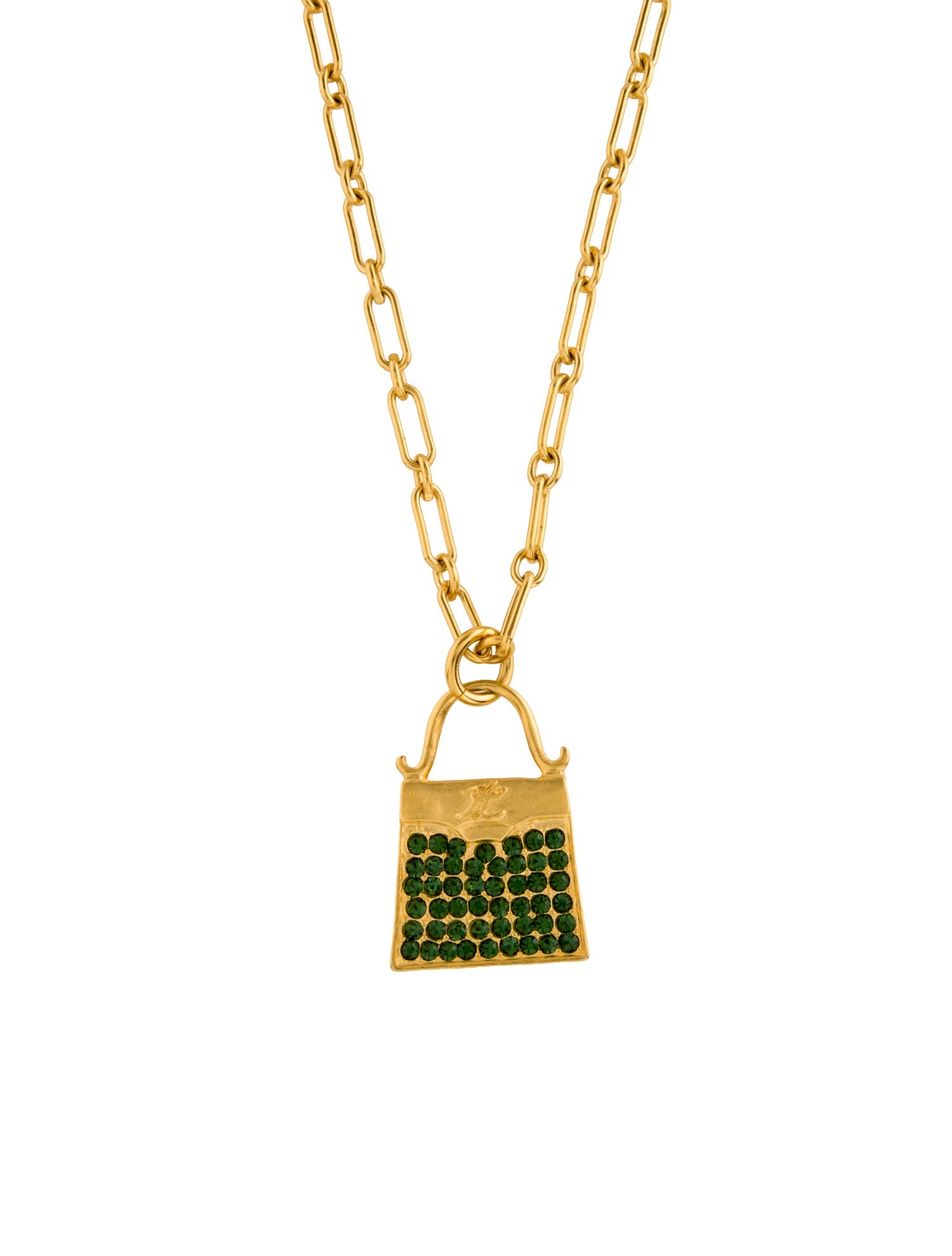 Karl Lagerfeld Crystal Hand Bag Pendant Necklace