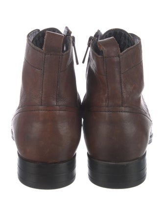 Karl Lagerfeld Leather Lace-Up Boots