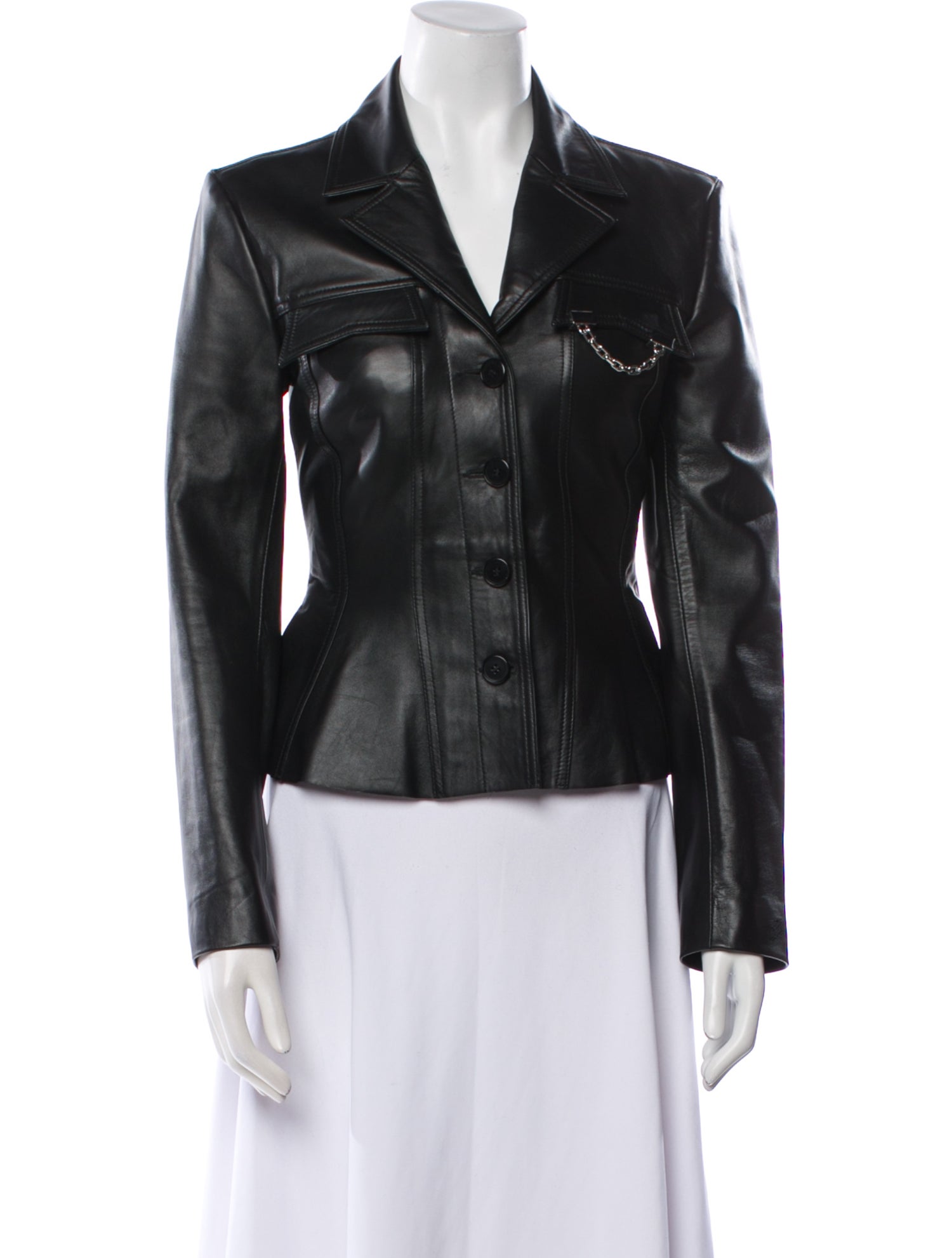 Karl Lagerfeld Lamb Leather Biker Jacket