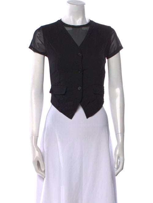 Karl Lagerfeld Crew Neck Short Sleeve Crop Top