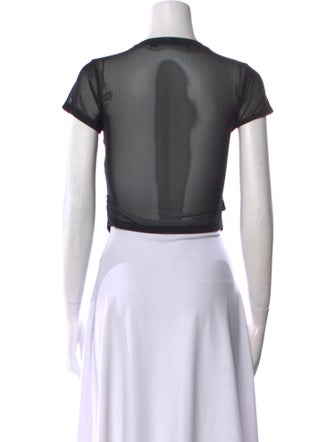 Karl Lagerfeld Crew Neck Short Sleeve Crop Top