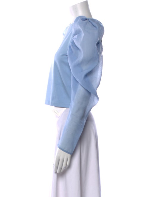 Karl Lagerfeld Scoop Neck Long Sleeve Crop Top