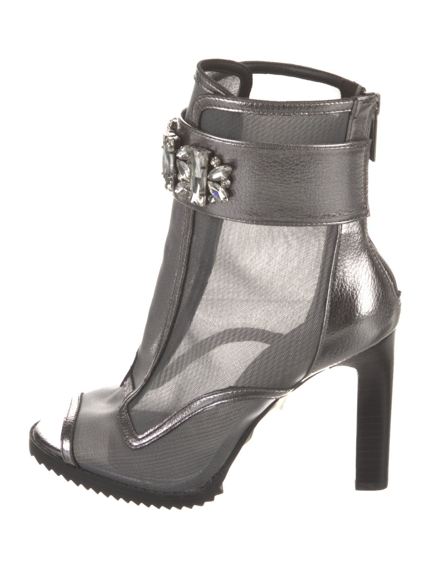 Karl Lagerfeld Mesh Crystal Embellishments Boots