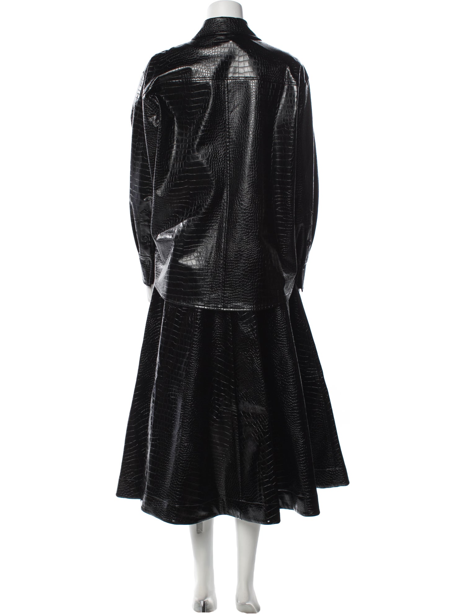 Karl Lagerfeld Embossed Leather Skirt Set