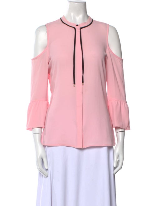 Karl Lagerfeld Crew Neck Three-Quarter Sleeve Blouse