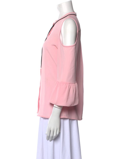Karl Lagerfeld Crew Neck Three-Quarter Sleeve Blouse