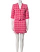Karl Lagerfeld Tweed Pattern Fringe Trim Accent Skirt Set