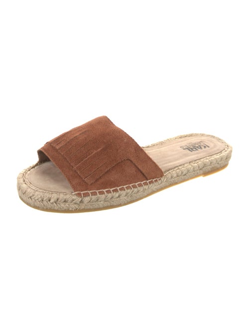Karl Lagerfeld Suede Leather Trim Embellishment Espadrilles