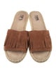 Karl Lagerfeld Suede Leather Trim Embellishment Espadrilles