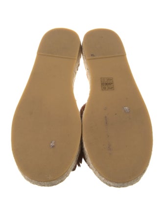 Karl Lagerfeld Suede Leather Trim Embellishment Espadrilles