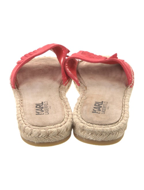 Karl Lagerfeld Suede Leather Trim Embellishment Espadrilles