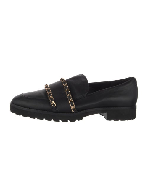 Karl Lagerfeld Leather Chain-Link Accents Loafers