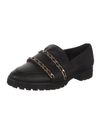 Karl Lagerfeld Leather Chain-Link Accents Loafers