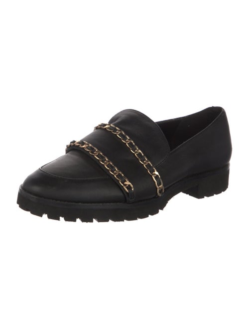 Karl Lagerfeld Leather Chain-Link Accents Loafers