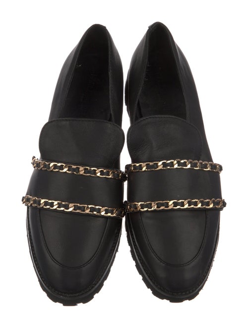 Karl Lagerfeld Leather Chain-Link Accents Loafers