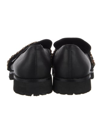 Karl Lagerfeld Leather Chain-Link Accents Loafers