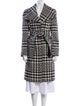 Karl Lagerfeld Wool Houndstooth Print Coat
