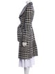 Karl Lagerfeld Wool Houndstooth Print Coat