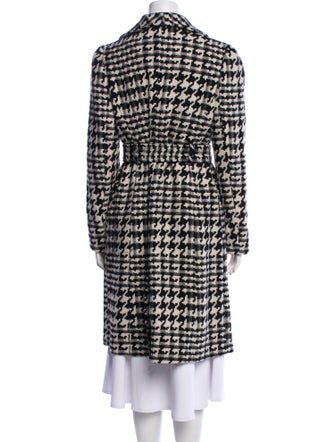 Karl Lagerfeld Wool Houndstooth Print Coat
