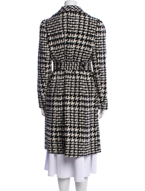 Karl Lagerfeld Wool Houndstooth Print Coat