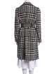 Karl Lagerfeld Wool Houndstooth Print Coat