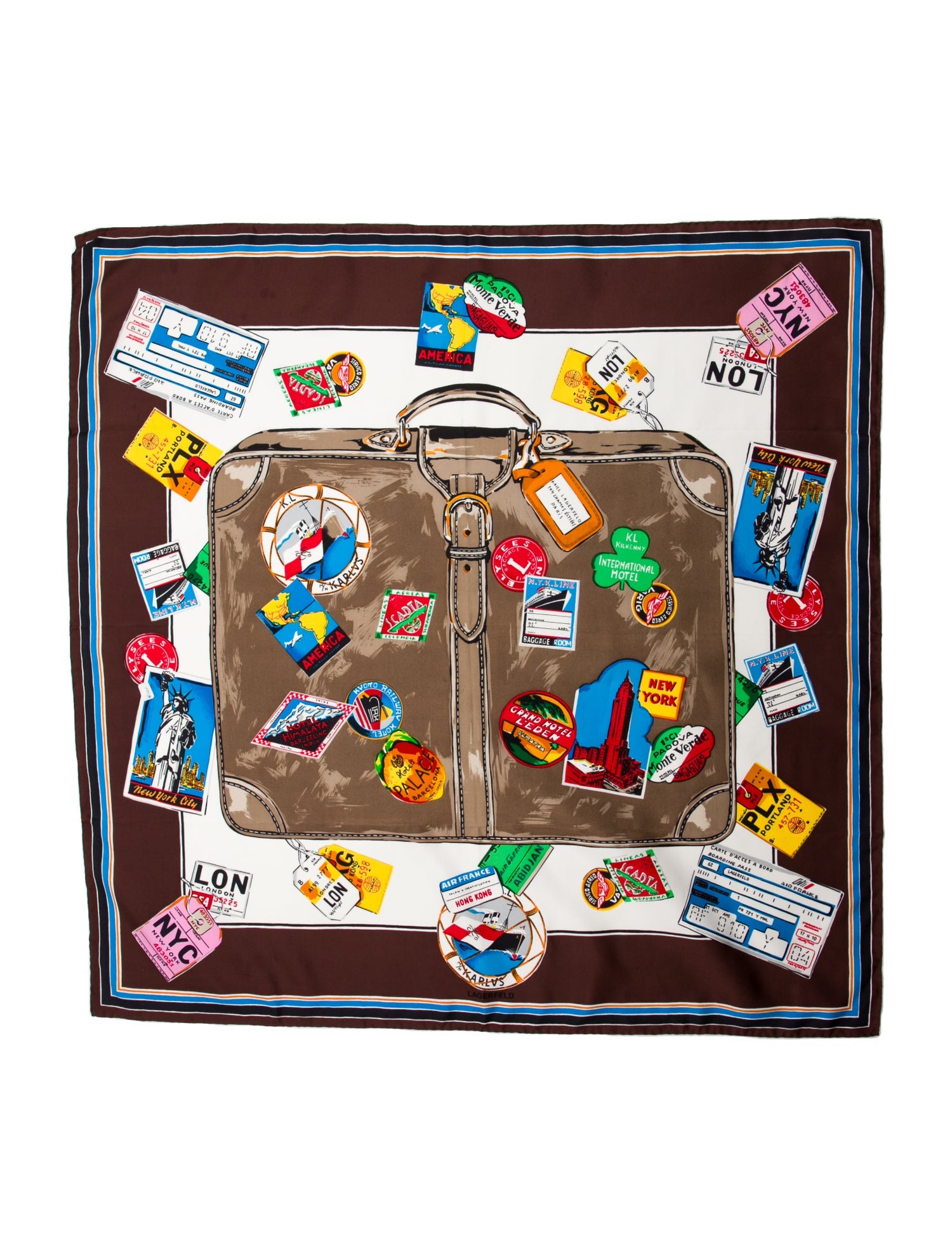 Karl Lagerfeld Silk Printed Scarf